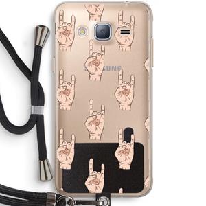 CaseCompany Rock: Samsung Galaxy J3 (2016) Transparant Hoesje met koord