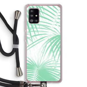 CaseCompany Palmbladeren: Samsung Galaxy A51 5G Transparant Hoesje met koord