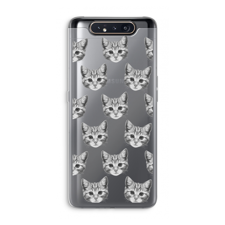 CaseCompany Kitten: Samsung Galaxy A80 Transparant Hoesje