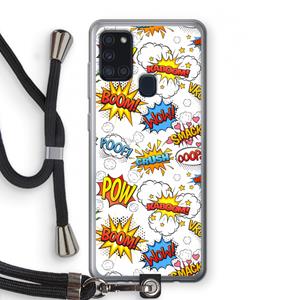 CaseCompany Pow Smack: Samsung Galaxy A21s Transparant Hoesje met koord
