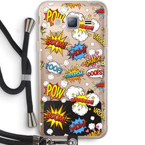 CaseCompany Pow Smack: Samsung Galaxy J3 (2016) Transparant Hoesje met koord