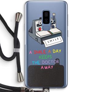 CaseCompany Smile: Samsung Galaxy S9 Plus Transparant Hoesje met koord