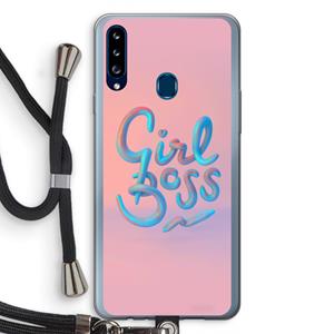 CaseCompany Girl boss: Samsung Galaxy A20s Transparant Hoesje met koord