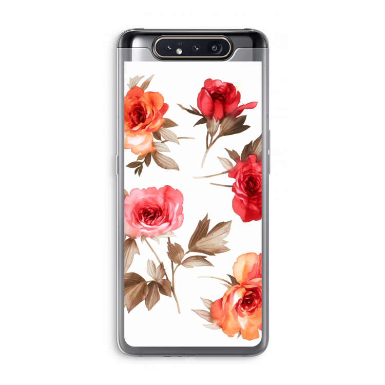 CaseCompany Roosjes: Samsung Galaxy A80 Transparant Hoesje