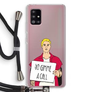 CaseCompany Gimme a call: Samsung Galaxy A51 5G Transparant Hoesje met koord