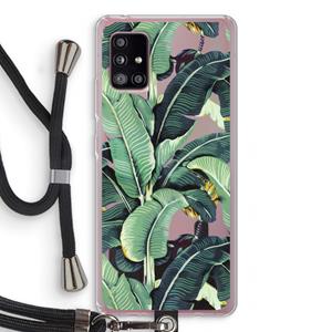 CaseCompany Bananenbladeren: Samsung Galaxy A51 5G Transparant Hoesje met koord