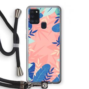 CaseCompany Tropisch: Samsung Galaxy A21s Transparant Hoesje met koord