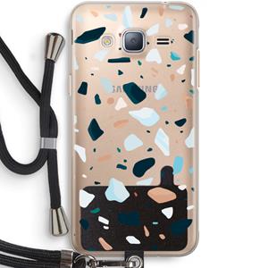 CaseCompany Terrazzo N°13: Samsung Galaxy J3 (2016) Transparant Hoesje met koord
