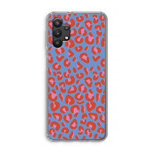 CaseCompany Leopard blue: Samsung Galaxy A32 5G Transparant Hoesje