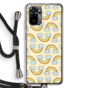 CaseCompany Regenboog: Xiaomi Redmi Note 10 Pro Transparant Hoesje met koord