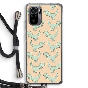 CaseCompany Dinos: Xiaomi Redmi Note 10 Pro Transparant Hoesje met koord