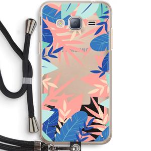 CaseCompany Tropisch: Samsung Galaxy J3 (2016) Transparant Hoesje met koord