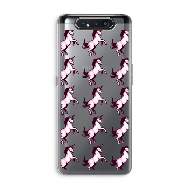 CaseCompany Musketon Unicorn: Samsung Galaxy A80 Transparant Hoesje