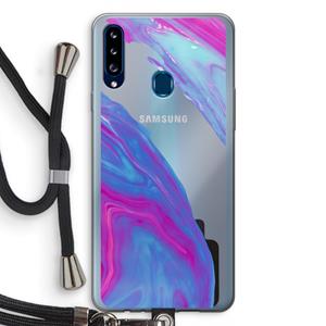 CaseCompany Zweverige regenboog: Samsung Galaxy A20s Transparant Hoesje met koord