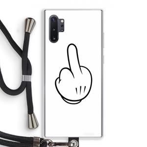 CaseCompany Middle finger white: Samsung Galaxy Note 10 Plus Transparant Hoesje met koord