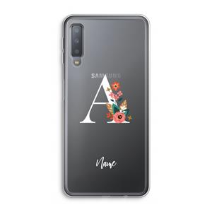CaseCompany Pink Bouquet: Samsung Galaxy A7 (2018) Transparant Hoesje