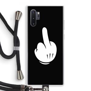 CaseCompany Middle finger black: Samsung Galaxy Note 10 Plus Transparant Hoesje met koord