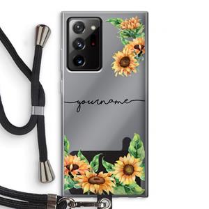 CaseCompany Zonnebloemen: Samsung Galaxy Note 20 Ultra / Note 20 Ultra 5G Transparant Hoesje met koord