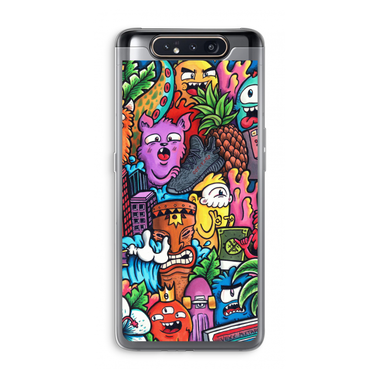 CaseCompany Vexx Mixtape: Samsung Galaxy A80 Transparant Hoesje