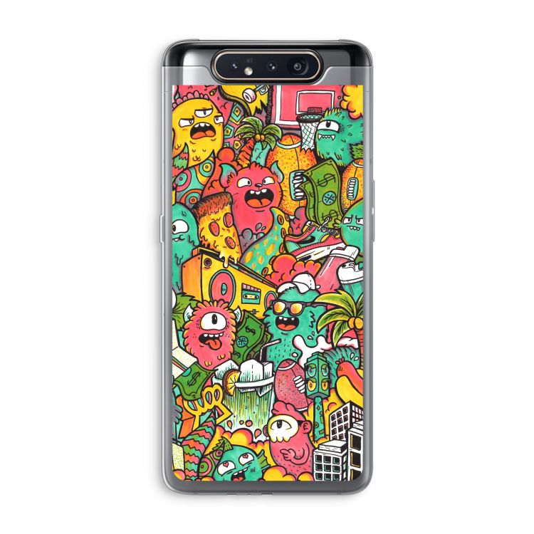 CaseCompany Vexx City: Samsung Galaxy A80 Transparant Hoesje