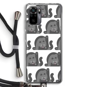 CaseCompany Cats: Xiaomi Redmi Note 10 Pro Transparant Hoesje met koord