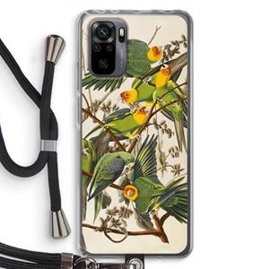 CaseCompany Carolinaparkiet: Xiaomi Redmi Note 10 Pro Transparant Hoesje met koord