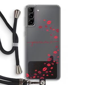 CaseCompany Kusjes: Samsung Galaxy S21 Plus Transparant Hoesje met koord