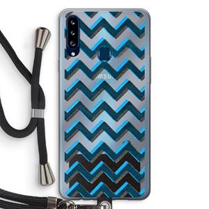 CaseCompany Onderbroken lijn: Samsung Galaxy A20s Transparant Hoesje met koord