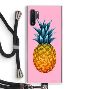 CaseCompany Grote ananas: Samsung Galaxy Note 10 Plus Transparant Hoesje met koord