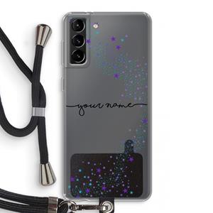 CaseCompany Sterren: Samsung Galaxy S21 Plus Transparant Hoesje met koord