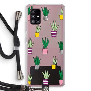 CaseCompany Sanseveria: Samsung Galaxy A51 5G Transparant Hoesje met koord