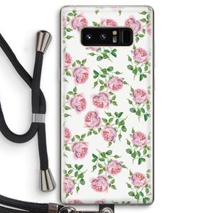 CaseCompany Kleine roosjes: Samsung Galaxy Note 8 Transparant Hoesje met koord