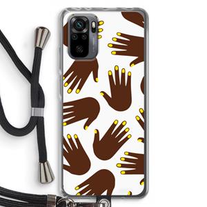 CaseCompany Hands dark: Xiaomi Redmi Note 10 Pro Transparant Hoesje met koord
