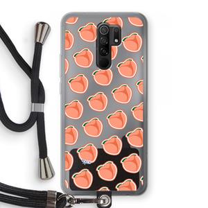 CaseCompany Just peachy: Xiaomi Redmi 9 Transparant Hoesje met koord