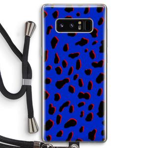 CaseCompany Blue Leopard: Samsung Galaxy Note 8 Transparant Hoesje met koord