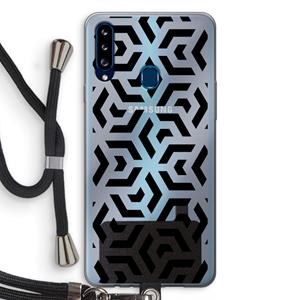 CaseCompany Crazy pattern: Samsung Galaxy A20s Transparant Hoesje met koord