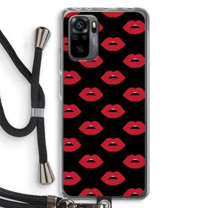 CaseCompany Lips: Xiaomi Redmi Note 10 Pro Transparant Hoesje met koord