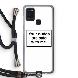 CaseCompany Safe with me: Samsung Galaxy A21s Transparant Hoesje met koord
