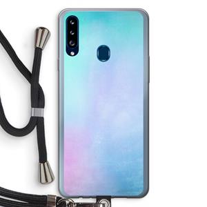 CaseCompany mist pastel: Samsung Galaxy A20s Transparant Hoesje met koord