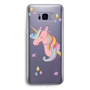 CaseCompany Roze eenhoorn: Samsung Galaxy S8 Transparant Hoesje