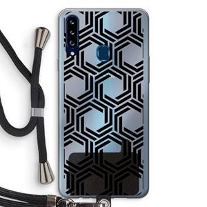 CaseCompany Geometrisch patroon: Samsung Galaxy A20s Transparant Hoesje met koord
