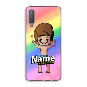 CaseCompany Chibi Maker man: Samsung Galaxy A7 (2018) Transparant Hoesje