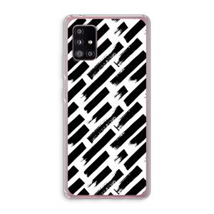 CaseCompany Zwarte vegen: Samsung Galaxy A51 5G Transparant Hoesje