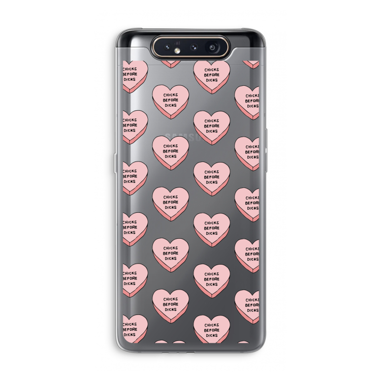 CaseCompany Chicks before dicks: Samsung Galaxy A80 Transparant Hoesje