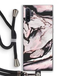 CaseCompany Roze stroom: Samsung Galaxy Note 10 Plus Transparant Hoesje met koord