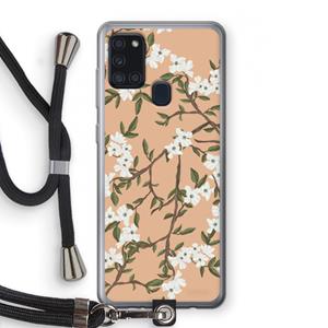 CaseCompany Blossoming spring: Samsung Galaxy A21s Transparant Hoesje met koord