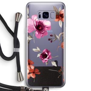 CaseCompany Geschilderde bloemen: Samsung Galaxy S8 Plus Transparant Hoesje met koord