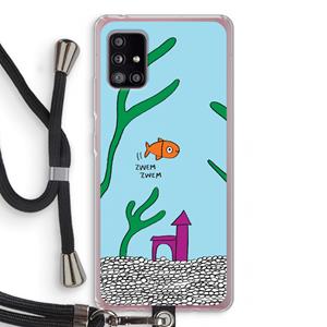 CaseCompany Aquarium: Samsung Galaxy A51 5G Transparant Hoesje met koord