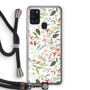 CaseCompany Sweet little flowers: Samsung Galaxy A21s Transparant Hoesje met koord