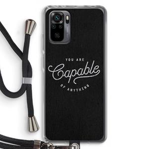 CaseCompany Capable: Xiaomi Redmi Note 10 Pro Transparant Hoesje met koord